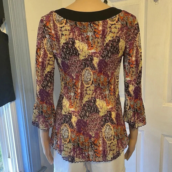 Y2K Blouse Top Bell Sleeves Stretch Romantic Fairycore Art To Wear Boho Lady M - Picture 9 of 11